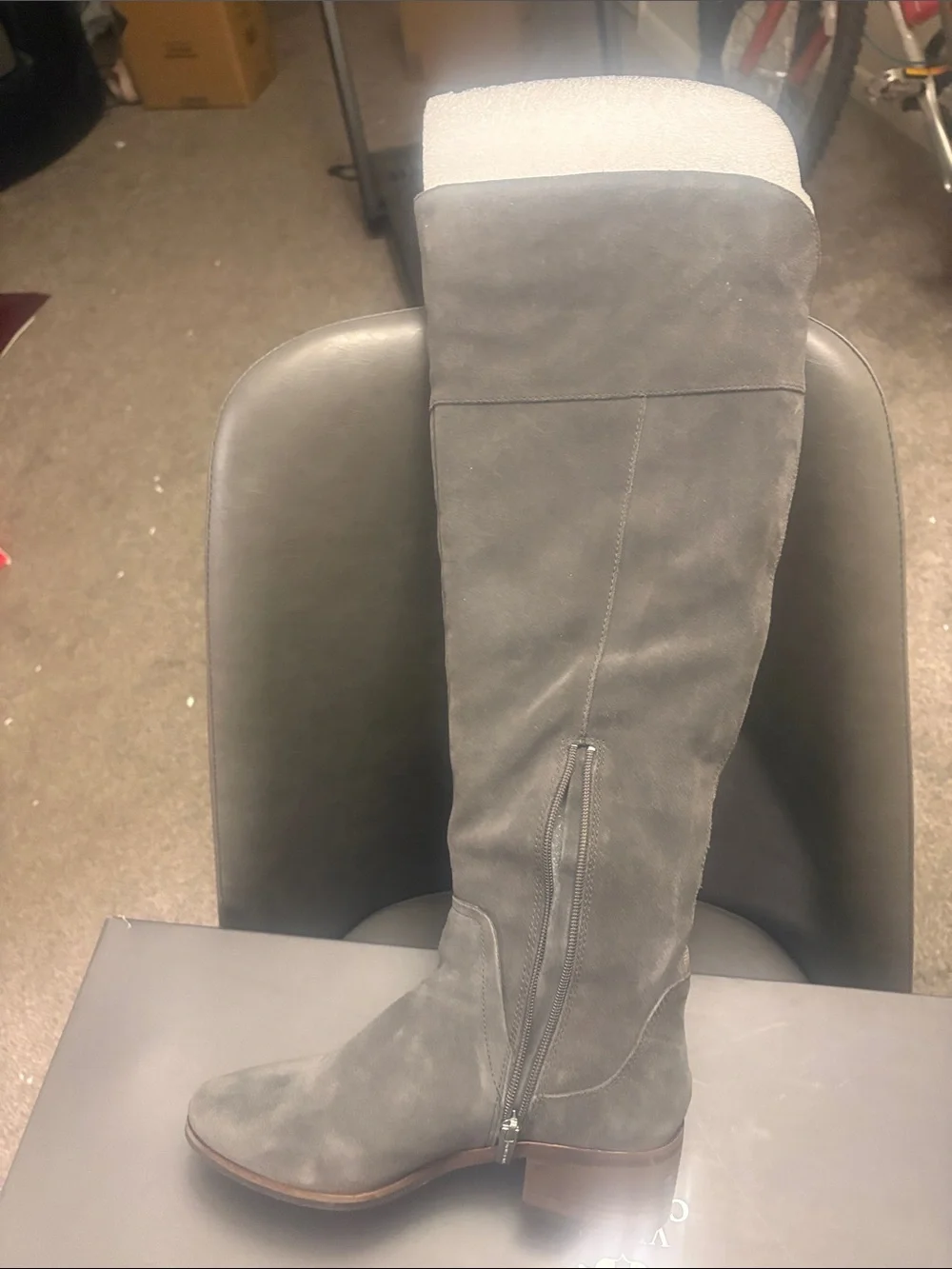 Vince Camuto Gray Suede Over-the-Knee Boots Wide Calf